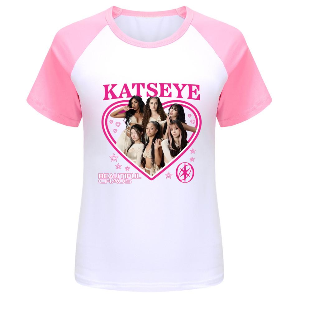 5347 Kids Girls KATSEYE Print Round Neck T-Shirt