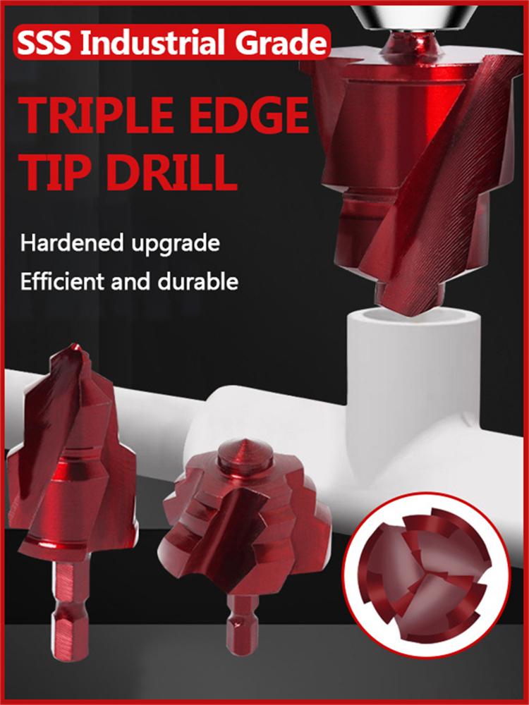 3Pcs PPR Lifting Stepped Drill Bit Hexagon Shank Water Pipe Connection Tool 20/25/32/40/50/63mm Stepped Drill Bit Drilling Tools
