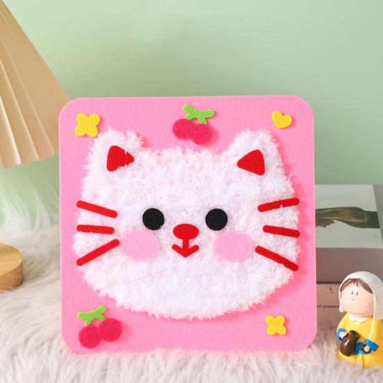 3 ks Kreslená zvířátka Panenka Vyšívací sada DIY Ručně vyrobená Začátečník Děti Dospělí Příze Kočka Králík Medvěd Řemeslná Šicí sada Batolata Vzdělávací Pletací hračka