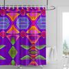 Vibrant Geometric Shower Curtain-purple, Pink, Yellow and Blue Symmetrical Pattern, Modern Bathroom Decoration