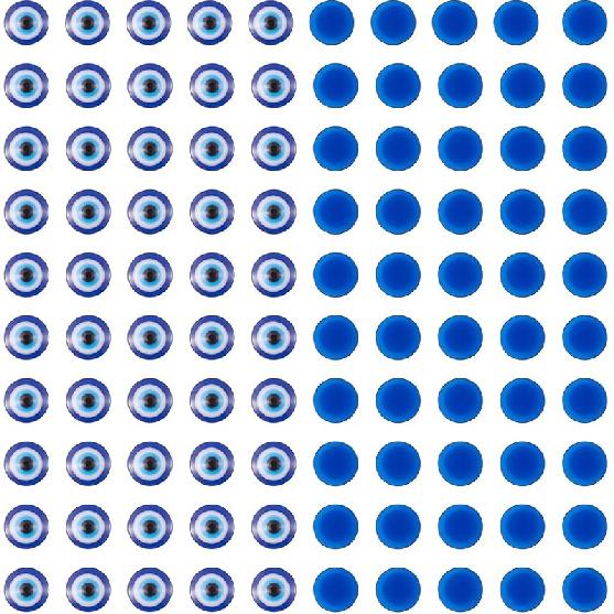 Pandahall 60Pcs Evil Eye Glass Cabochons - 12mm Half Round Flatback Dome Lucky Eye Cameo Gem Cover Beads for Pendant Props Photo Jewelry Making