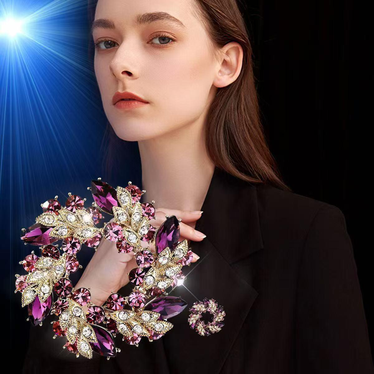 Elegant Purple Bauhinia Flower Brooch - Luxury Fashion Corsage for Women s High-End Clothing Accessory