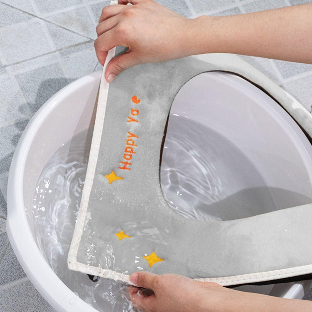 Cartoon Plush Toilet Cover Gasket Reusable Toilet Cushion Cover Duck Toilet Seat Cover  Lavatory