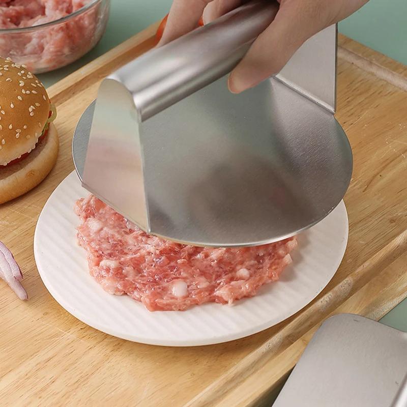Non-Stick Stainless Steel Hamburger Meat Press Maker Circular Square Smashed Beef Grill Tool Meat Masher Home Kitchen Accessorie