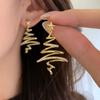 Real Gold Electroplated Silver Needle Zircon Star Christmas Stud Earrings Personalized Niche Design Earrings Earrings
