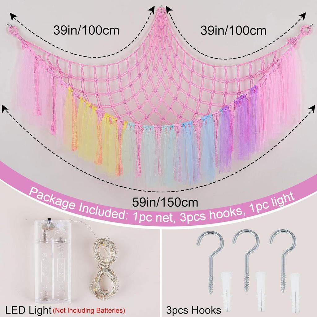 Large Plush Toy Hammock Net for Stuffed Animal Storage In Children's Bedrooms