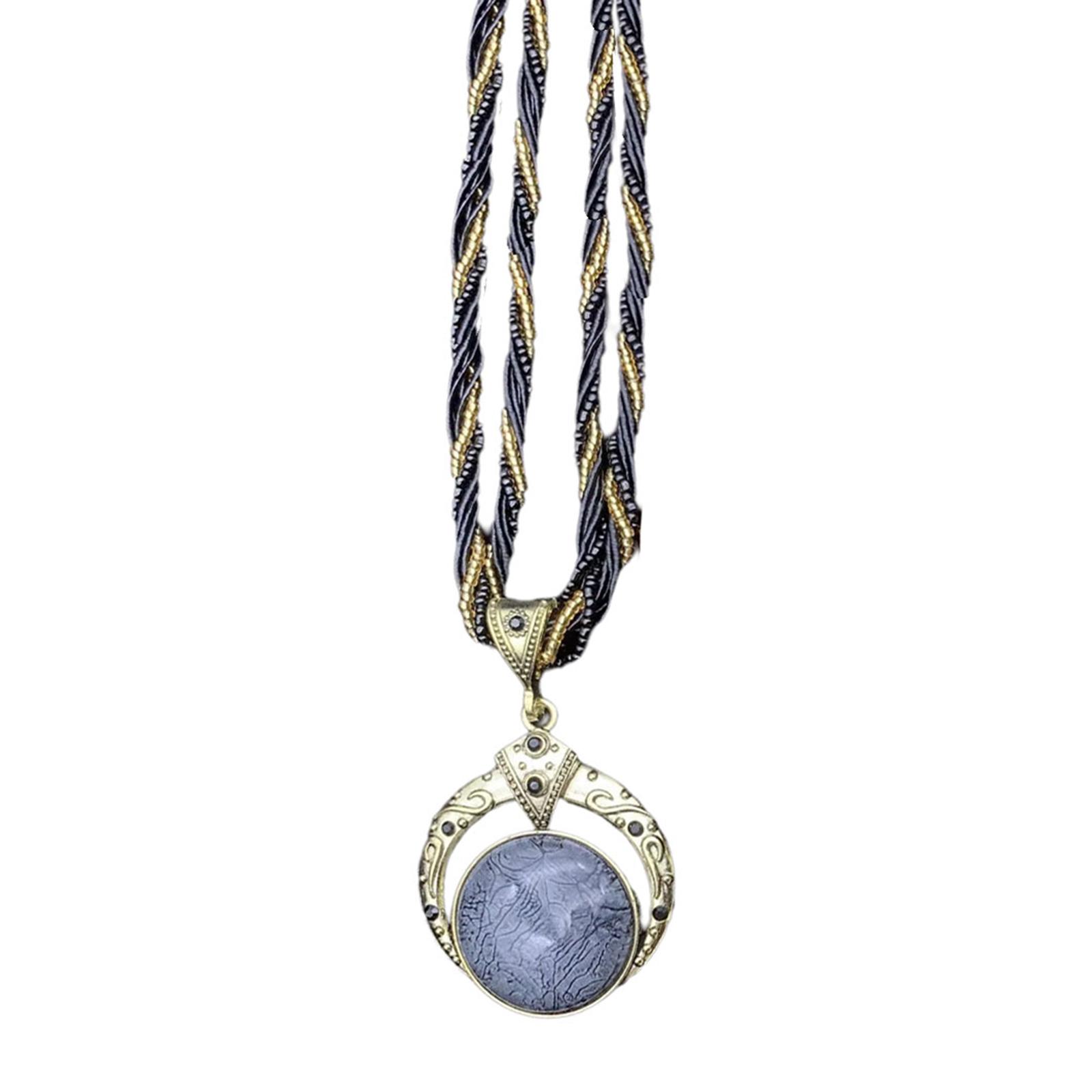 

Короткое богемное элегантное ожерелье с художественной бисерной вышивкой, ювелирный аксессуар для пляжных вечеринок и повседневной носки чёрный