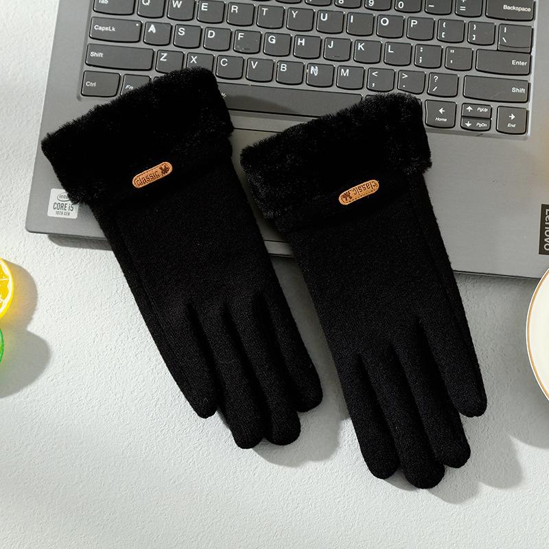 

Теплые перчатки Женские пальцы Бархатная подкладка Кашемироподобные Студенческие руки Защита от замерзания Холодостойкие и Ветрозащитные Для вождения и езды на велосипеде. average size