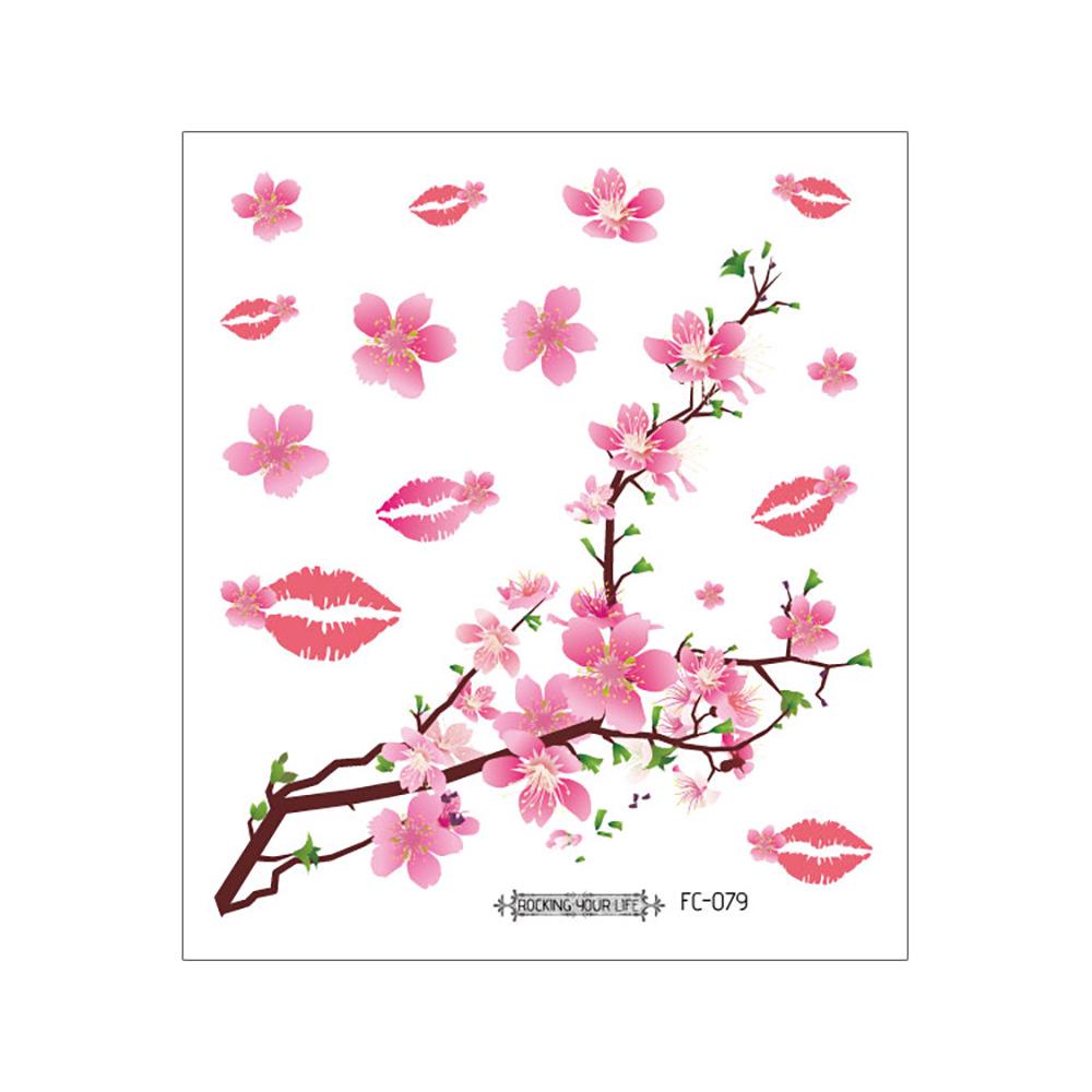Waterproof Cherry Blossom Tattoo Sticker - Elegant Small Fresh Flower Design for Arm or Collarbone