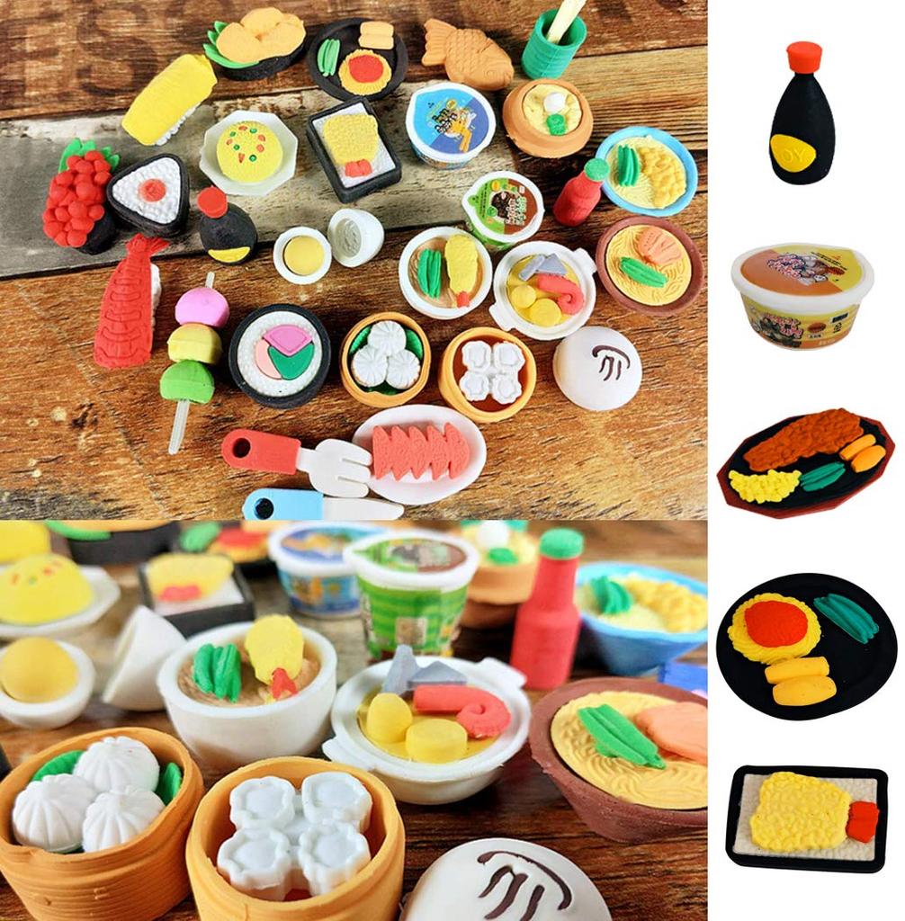 Ranvi Kinder Radiergummi Mini Puzzle Bleistift Radiergummis für Spiel und Schulbedarf 30-teiliges Set, (Nudelform) Kinderpreise, Partys, Jahrmärkte,