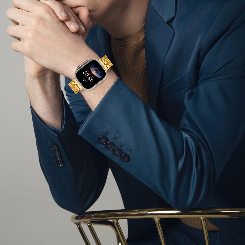Steel Bracelet for Apple Watch 1/2/3/4/5/6/7/8/9/10/11/SE Ultra 1/2/3 42/44/45/46/49mm, Gold