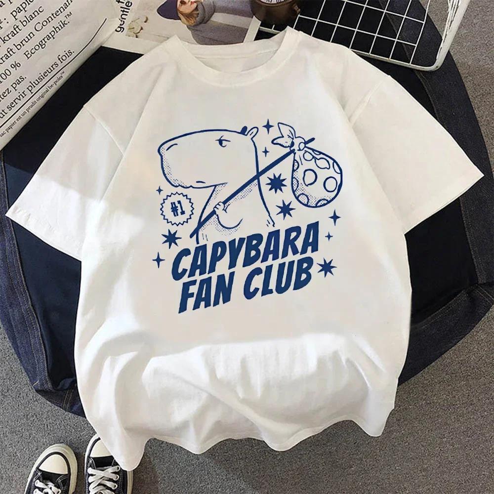 Cute Capybara Clothing T-Shirt Women Vintage T Shirt Casual Anime Top Tees T Shirt Manga Women Female Graphic Tee