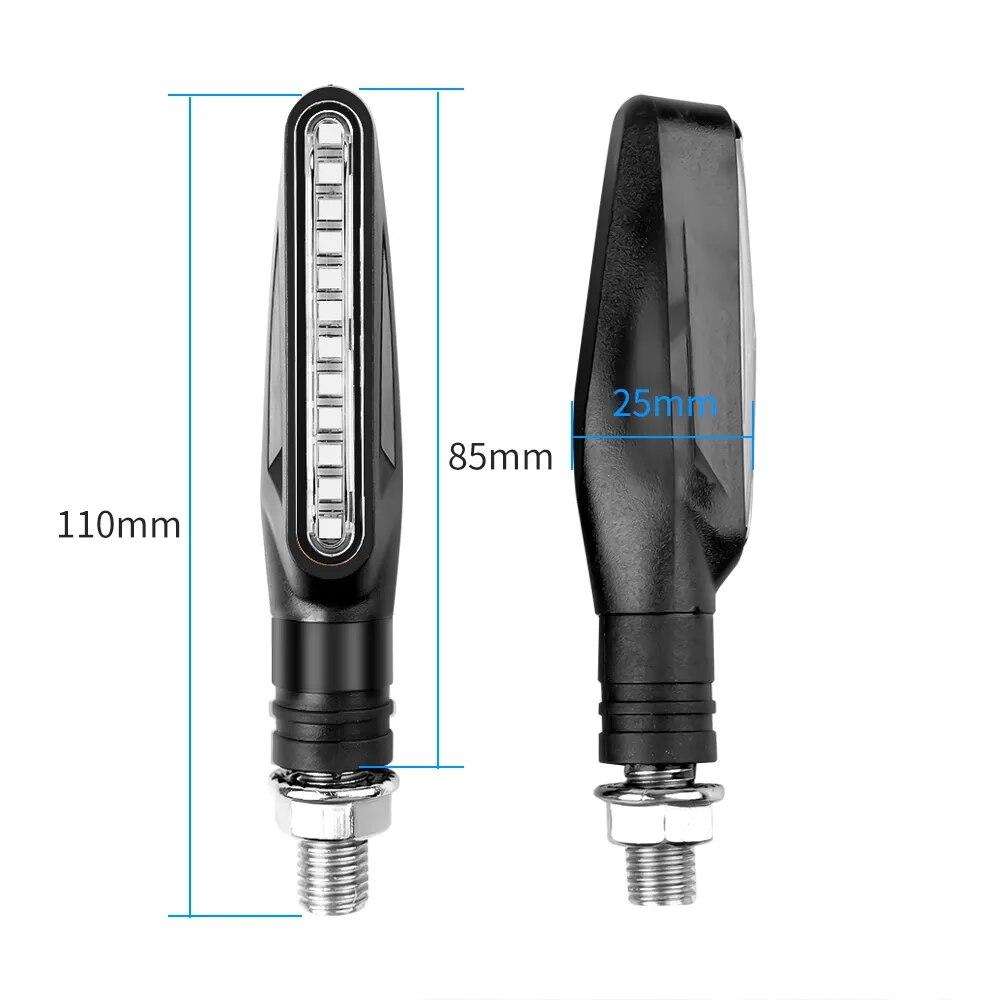 2Pcs Motorcycle Turn Signal Lights 12V LED Tail Flashing Lights Waterproof Rear Lamps Super Bright Bendable Motorcycle Accessories