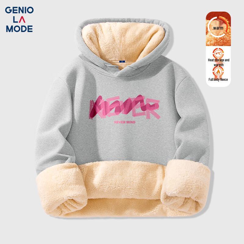 

GENIOLAMODE Men s 420G Heavyweight Lamb Fleece Lined Hoodie M