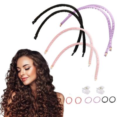 Hitzefreie Lockenwickler-Kopfband Weiche Haarwickler Keine Hitze Haarrollen Faulenzer-Locken Über Nacht schlafen Flexi-Stäbe Haarstyling-Werkzeuge