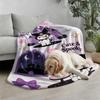 Cute & Spooky Kuromi Throw Flannel Fleece Blanket Soft Warm Fluffy Cute Sofa Bed Cover Office Nap Shawl Lightweight Blanket Gift