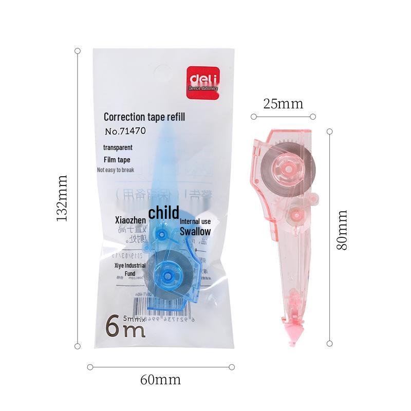 Deli Stationery Pen-Shaped Correction Tape Refill 71470-Mixed-Correction Tape Refill/each