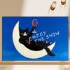 Cat Cartoon Nonslip Bathroom Rug With Waterabsorption For Bedroom Or Living Room