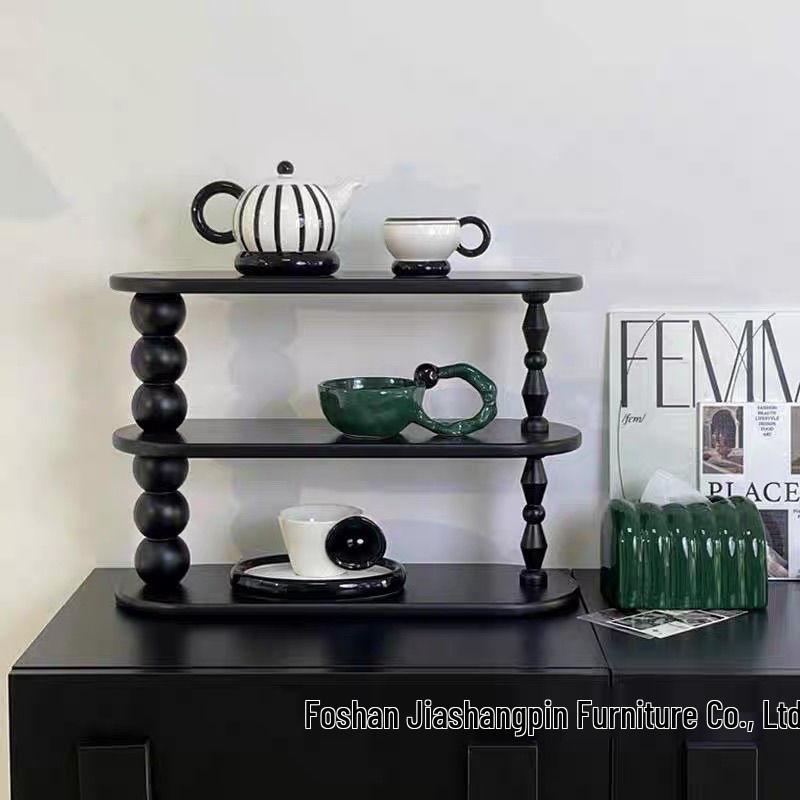 Retro Holzbecher & Kosmetik-Organizer - Mehrschichtiger Ausstellungsständer