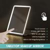 Portable Foldable Travel Makeup 10x 3 Colors LED Light Cosmetic Mirror Touch Screen Stepless Dimming USB Travel Dressing Glass