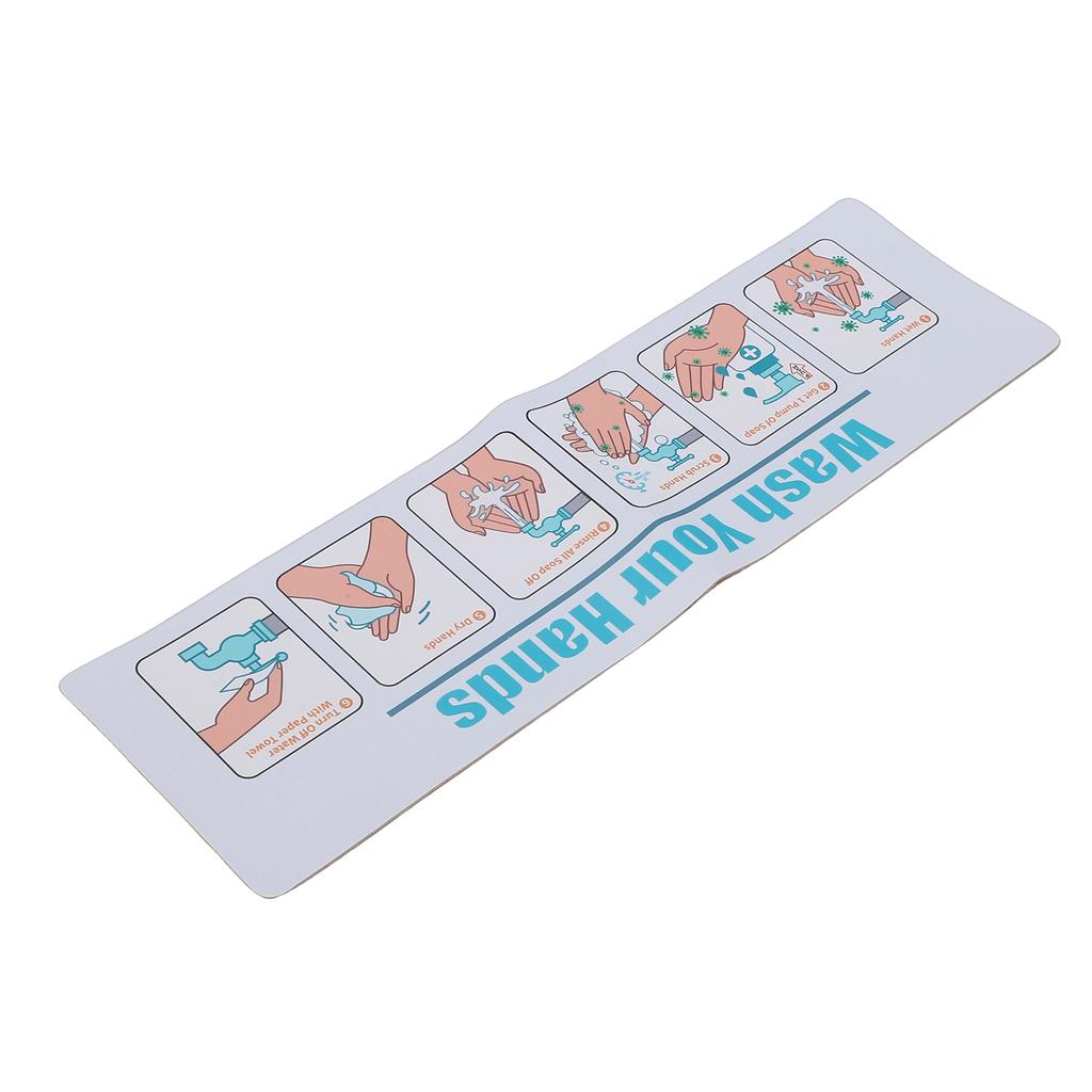 Hand Washing Instruction Sign Poster Water Proof Self Adhesive Hand Washing for School Restaurant