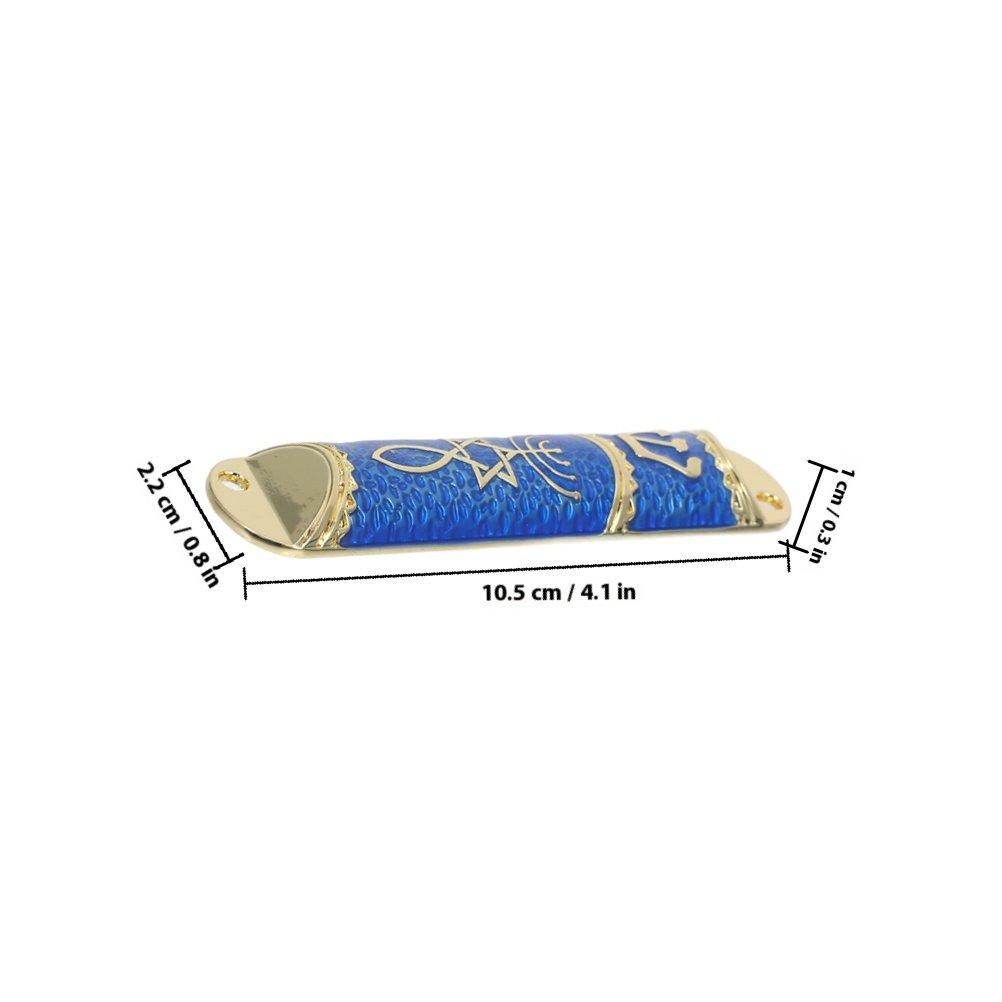 

2Sets Metal Mezuzah with Kosher Scroll Je Door Blessing Home Decor Symbol of Faith Protection Elegant Artistic Design синій