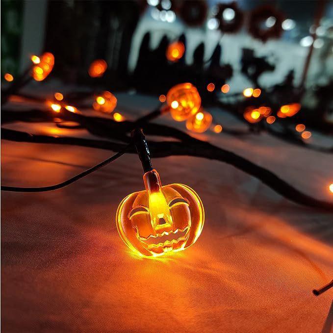 Waterproof LED Halloween Rattan String Lights - Spider & Bat Design for Outdoor Decoration
