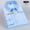 Men's Wrinkle-Resistant Polyester Stretch Long Sleeve Dress Shirt