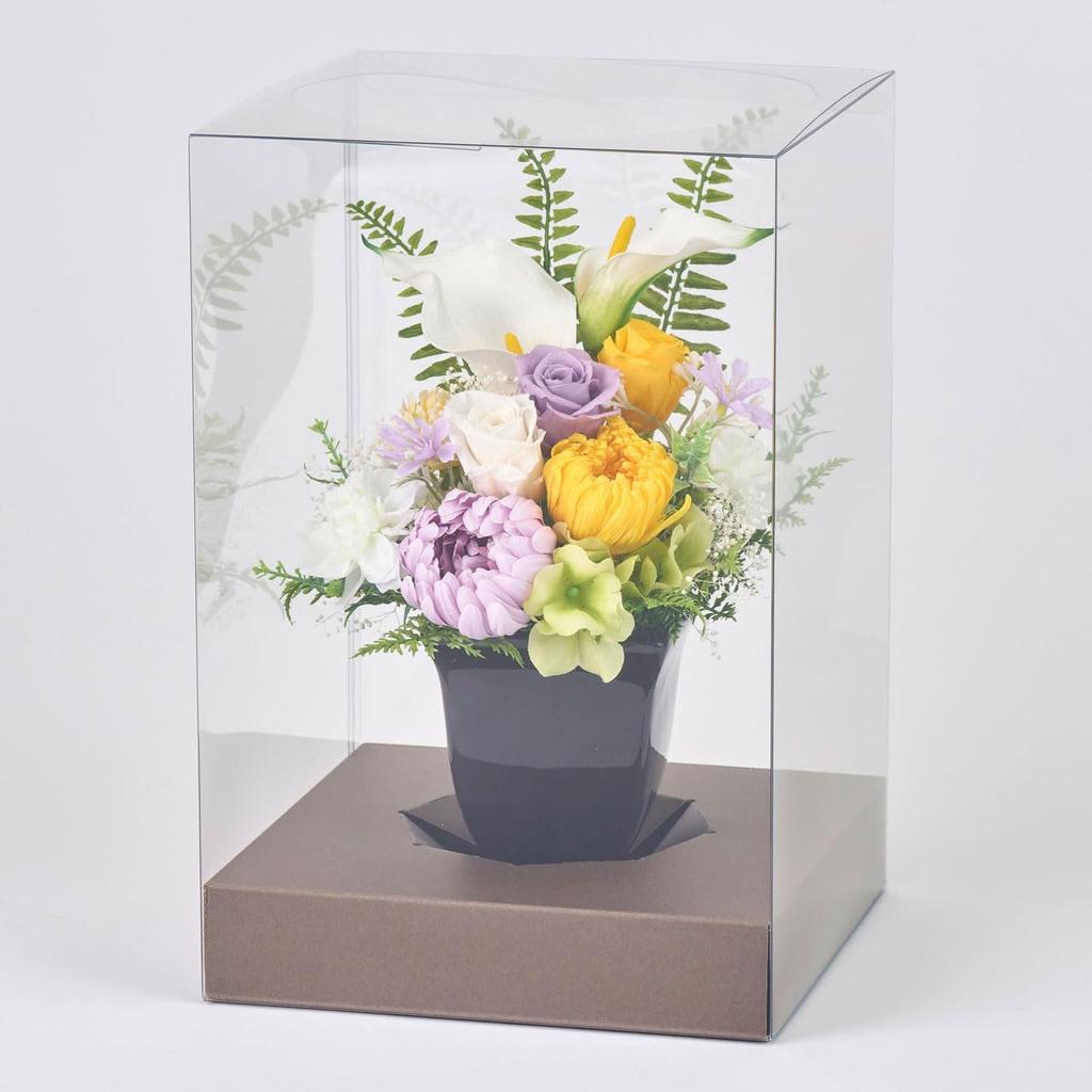 Tokyodo Preserved Flower Arrangement, Buddhist Offering Flowers, Fugetsu, W18 X D18 X H28cm, 1 Piece, ZY004907-zzz