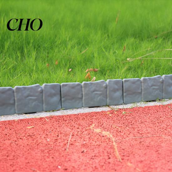 Pannelli Decorativi da Giardino Recinzione Imitazione Pietra Bordura Paesaggistica Pannello Bordura Plastica di Contenimento Paesaggistica con Picchetto per Fioriera Sentiero Prato Esterno