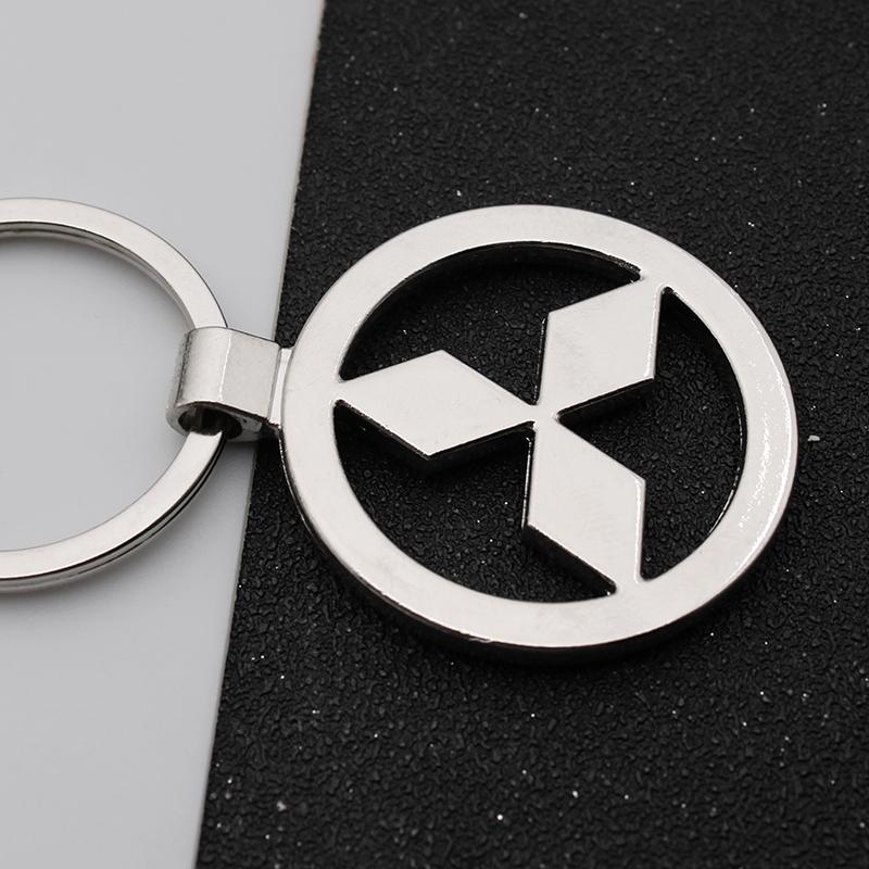 For Mitsubishi Ralliart Asx Lancer 9 Outlander 3 l200 Pajero 3D Metal Car Logo Keychain Badge Emblem Key Chain Rings Accessories