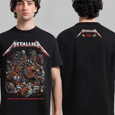 Metallica M72 Denver 2025 Night 1 Venue Tee In Denver Colorado At Empower Field At Mile High On June 27 2025 Two Sided T-Shirt