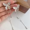 Gothic Elf Earcuffs Non Piercing Cartilage Climber Ear Wrapped Vintage Silver Stud Earrings Long Tassel Earrings Gift