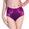 Sexy Women 6D Elastic Oil Glossy Shiny U Convex Pouch Briefs Smooth Breathable Open Crotch Safety Shorts Bottom Underwear