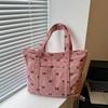 Corduroy Trend Bow Rhombus Casual Shoulder Bag Autumn Fashion Trend Simple Shoulder Underarm Bag