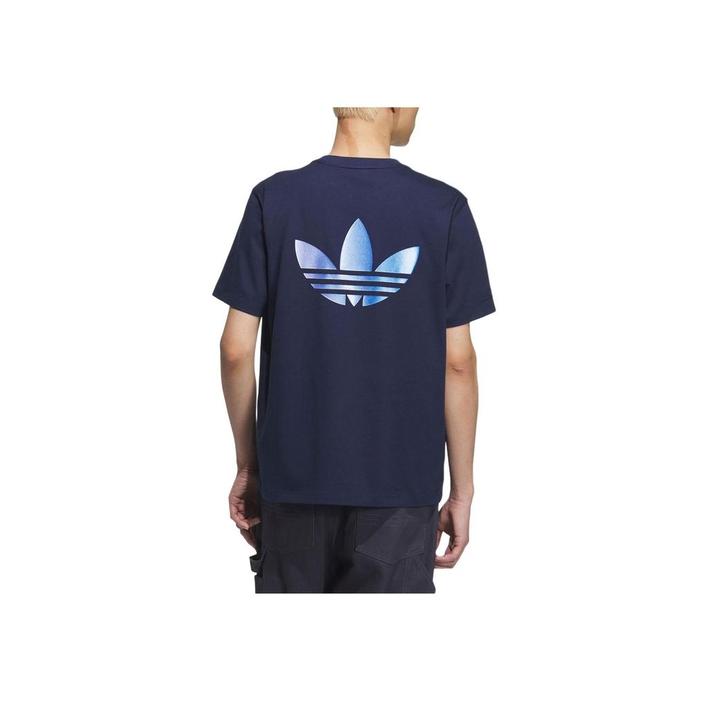 Adidas Originals Sports Lifestyle SS25 Fashion Breathable Outdoor Casual Short Sleeve T-Shirt Unisex T-Shirts Navy-Blue KC3120