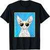 Devon Rex Cat Portrait Pop Art Cat with Sunglasses T-Shirt