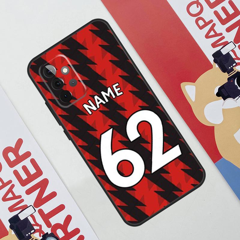 Custom Number Football Name Case For Samsung Galaxy A54 A34 A24 A14 A73 A53 A33 A23 A13 A52 A32 A22 A12 A51 A71 Cover