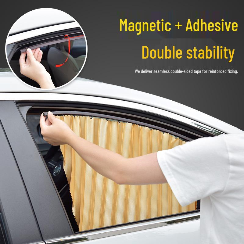 Magnetic Car Window Sunshade: Retractable Heat Insulation and Sun Protection Curtain