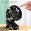 Automotive Electric Quiet Fan USB Charging Small Stroller Fan 360° Adjustable 3 Speeds Mini Hand Clip On Desk Fan For Home Desk