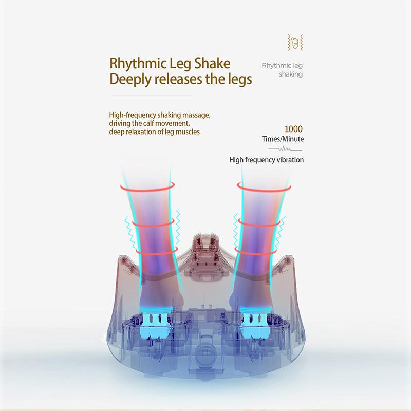 Fußmassagegerät mit Vibrations-, Tiefknet-, Druck-, Akupressur- und Wärmefunktionen zur Linderung von Schmerzen in Beinen und Füßen