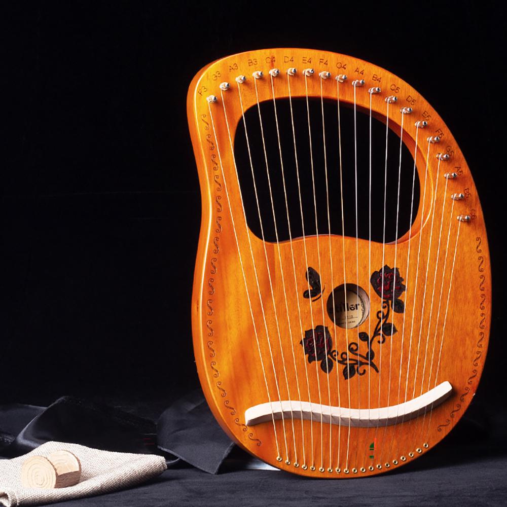 21 Saiten Lyra Harfe 19 16 Saiten Mahagoni Fichtenholz Tragbare Harfe Klavier Musikinstrument Mit Ersatzsaiten
