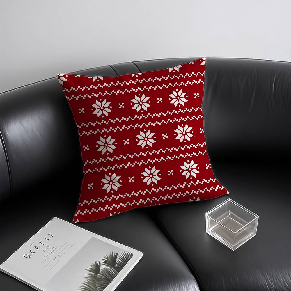Christmas Snowflake Pattern Cute Pillow Case Anti-dustmite Invisible zipper Sofa Bed