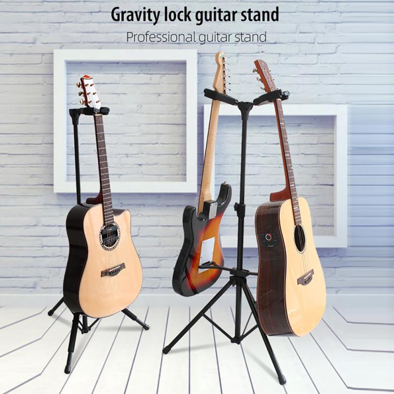 Flanger Gitar Standı Yerçekimi Otomatik Kilit Rafı Katlanır Dikey Destek Gitar Askısı Halk İçin