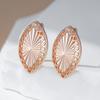 Fashion Glossy Earring For Women Unusual Creative Hollow Rhombus  Rose Gold Color Ethnic Bride Vintage Jewelry