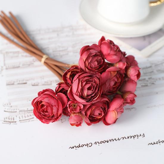 Yousheng Artificial Ranunculus Asiaticus Realistic Fake Silk Flower Home Office Wedding Party DIY Bouquets Faux Flower Centerpieces Decoration