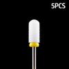 5pcs Milling Cutter For Manicure Set Ceramic Nail Drill Bit Mill Manicure Machine Pedicure Tools for Removing Gel File 3/32 Inch