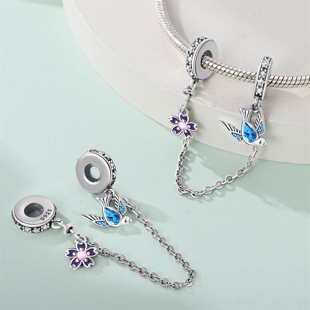 Copper Bird Bird Bird Dove Flower Charms Fit Original Bracelet Charms Necklace Charms For Jewelry Making