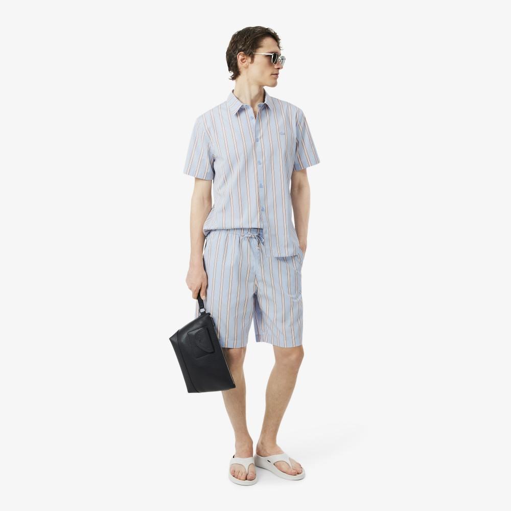 [lacoste] Men's Summer Stripe Short-Sleeve Shirt CH2344-56GZWV