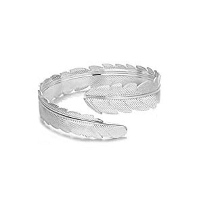 Damen Metallblatt Design Offener Armreif - Minimalistischer Europäischer & Amerikanischer Stil